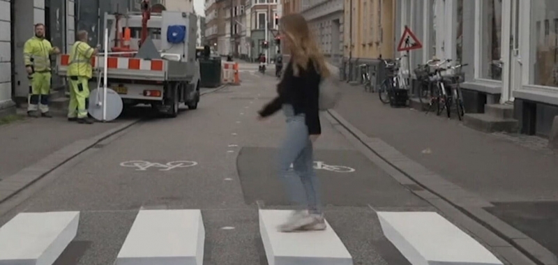 В Дании обустроили необычной пешеходный переход