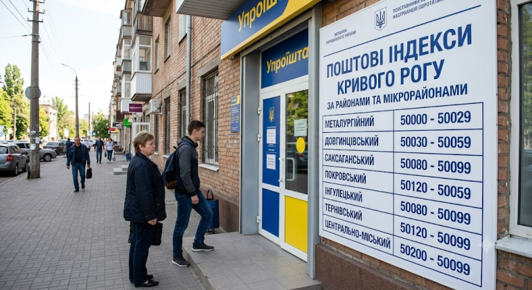 Поштові індекси Кривий Ріг