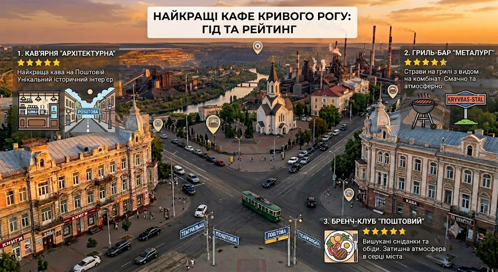 Де смачно поїсти у Кривому Розі: ТОП закладів (2026) Де смачно поїсти у Кривому Розі: ТОП закладів (2026)